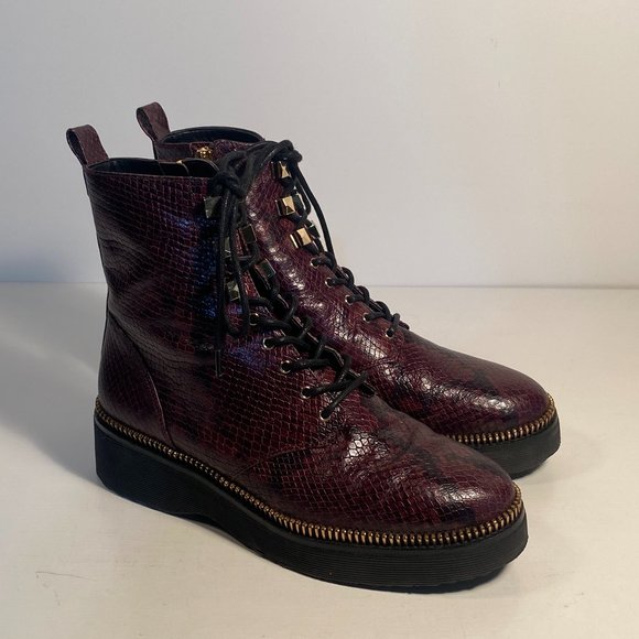Michael Kors Anaka Reptile Print Zipper Ankle Boots Women Size 8 M - Picture 1 of 8